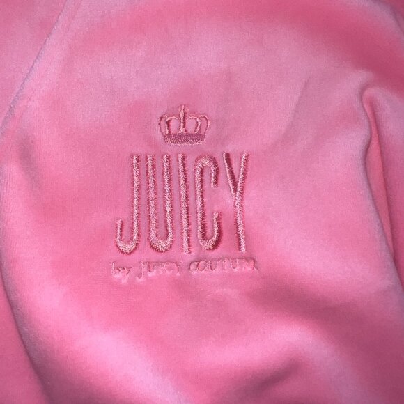 Juicy Couture Pink Velour V-Neck Pullover Sweatshirt Womens Size XXL - Picture 4 of 7